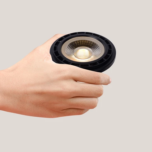 Lucide ES111 - Led bulb - Ø 11 cm - LED Dim to warm - GU10 - 1x12W 2200K/3000K - Black - atmosphere 1